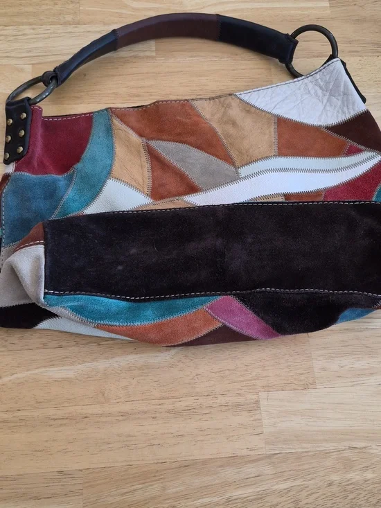 Lucky Brand Multi-Color Suede Sunrise Patchwork Shoulder Bag - Picture 7 of 9